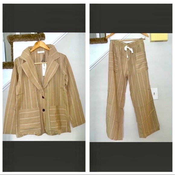 🆕 MODODOC • Striped Outfit - Khaki - Picture 1 of 10